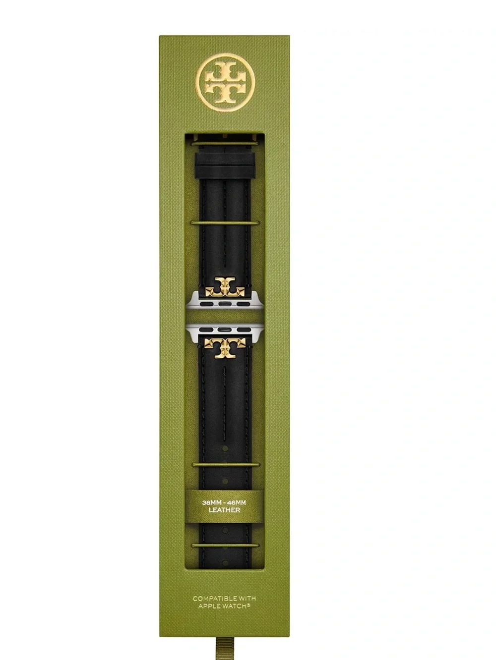 Tory Burch The Kira Black Leather Strap For Apple Watch® 38mm-46mm